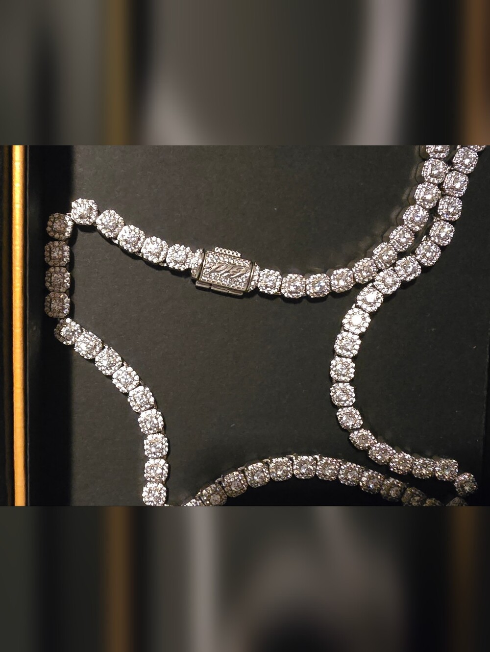 Micro Clustered Tennis Chain in White Gold - 6mm